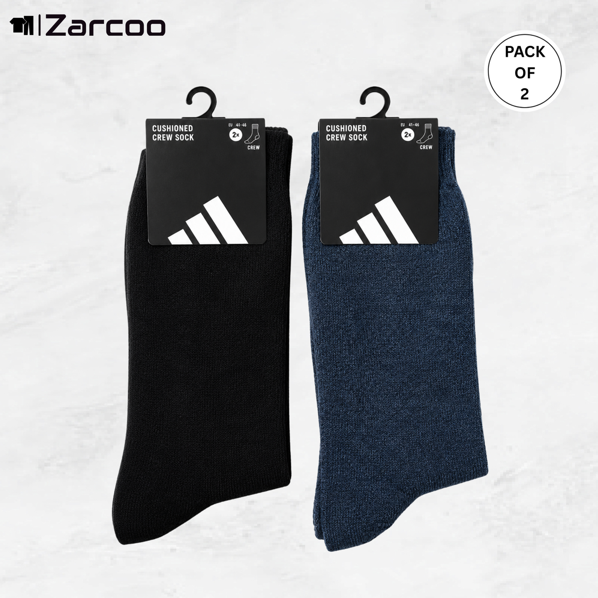 Zarcoo Branded A-d-s Crew Full Sock (Pack of 2)