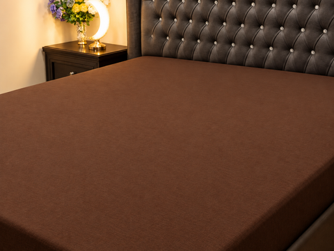 Terry Cotton Waterproof Mattress Cover - Brown