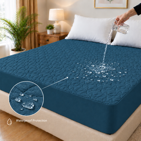 Quilted waterproof Mattress Cover - Zinc